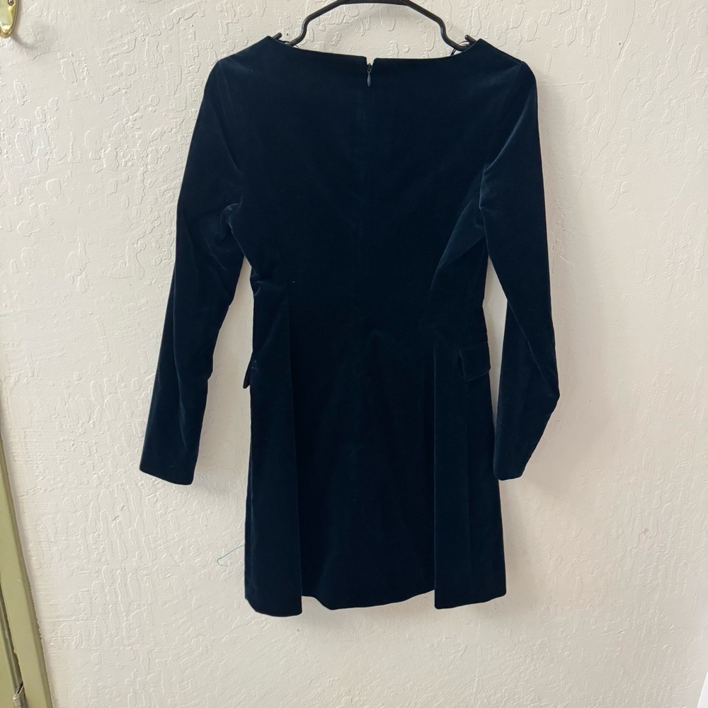 Theory Blue Velour Velvet Shift Dress Size 0 - Picture 5 of 5